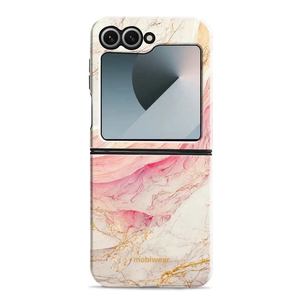 Odolný obal Mobiwear Elite Pro - Samsung Galaxy Z Flip 6 - EP32E Růžový a zlatavý mramor
