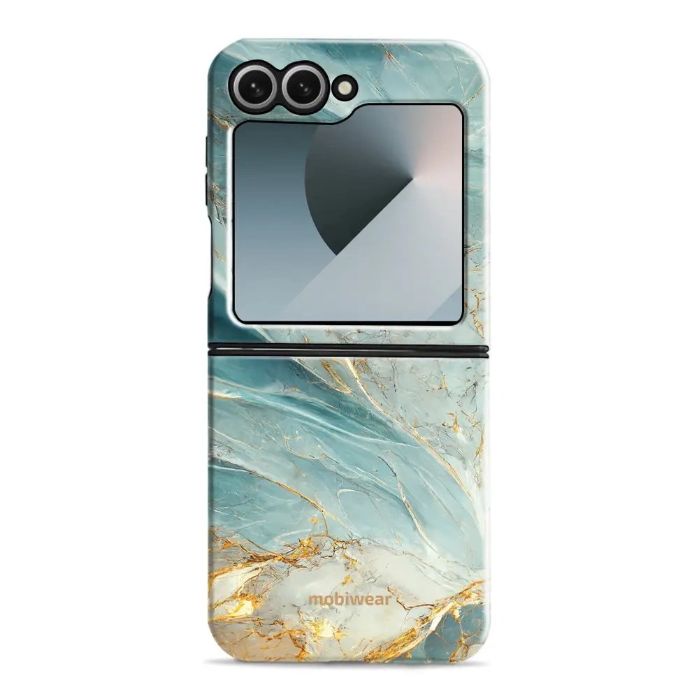 Odolný obal Mobiwear Elite Pro - Samsung Galaxy Z Flip 6 - EP34E Zelenkavý a zlatavý mramor