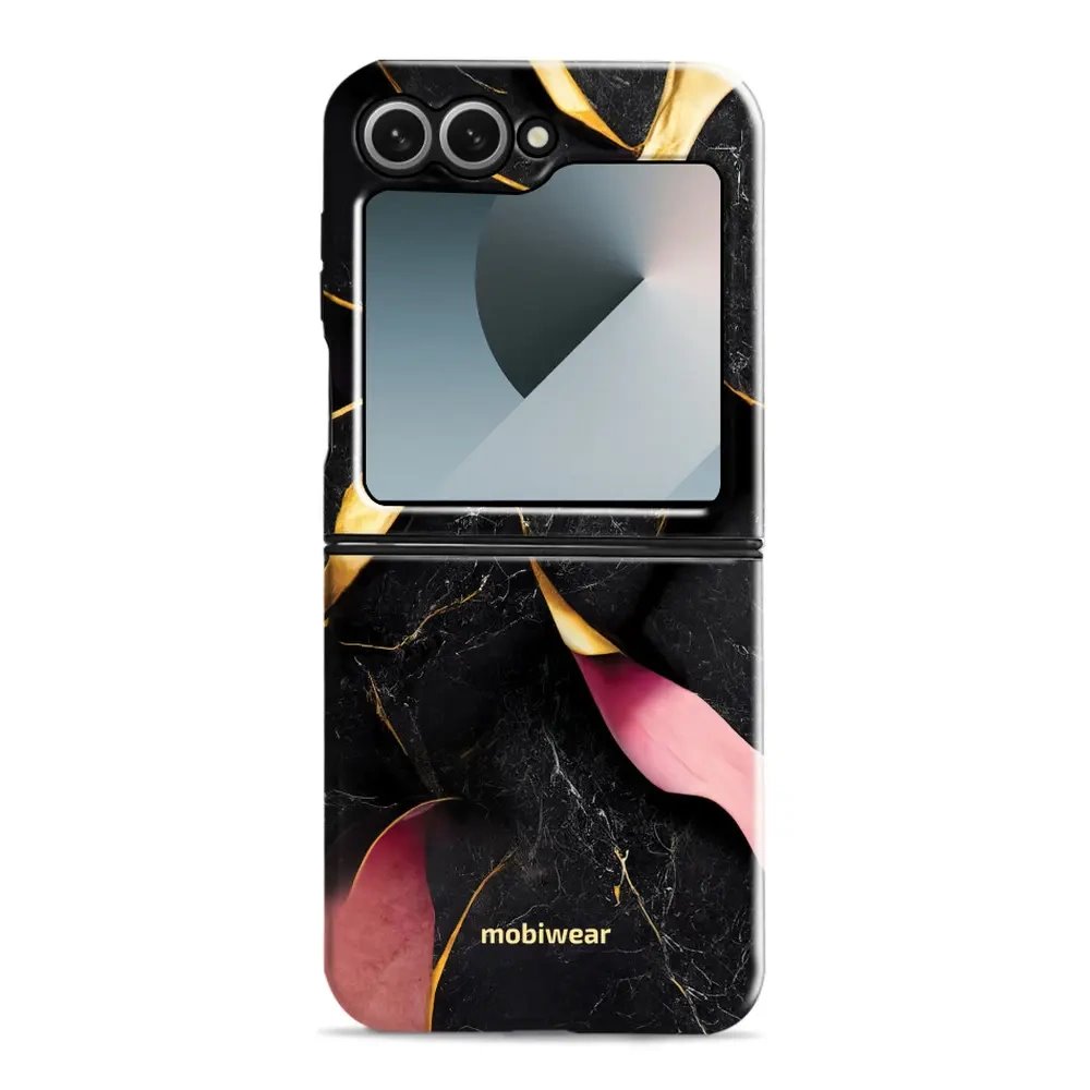 Odolný obal Mobiwear Elite Pro - Samsung Galaxy Z Flip 6 - EP35E Černý a zlatavý mramor