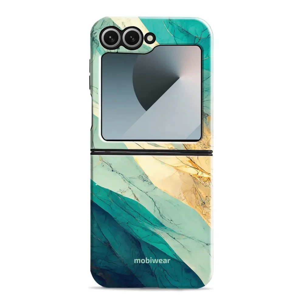 Odolný obal Mobiwear Elite Pro - Samsung Galaxy Z Flip 6 - EP37E Zlatavý a zelenkavý mramor