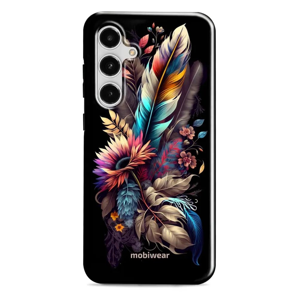 Odolný obal Mobiwear Elite Pro - Samsung Galaxy S24 FE - E011E Kytice s pírkem
