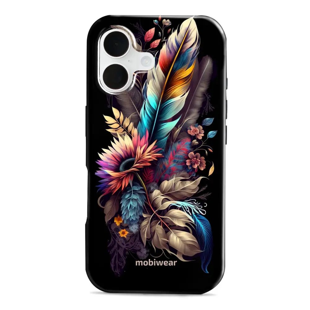Odolný obal Mobiwear Elite Pro - Apple iPhone 16 - E011E Kytice s pírkem