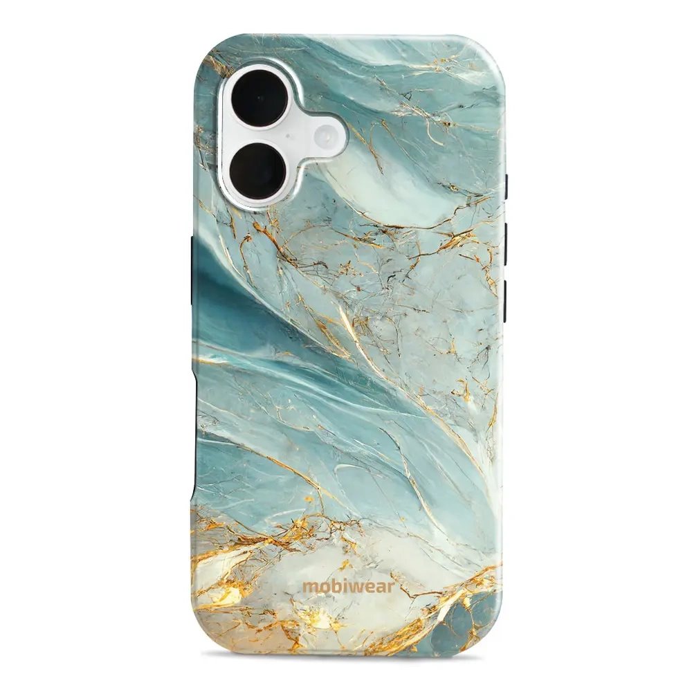Odolný obal Mobiwear Elite Pro - Apple iPhone 16 - EP34E Zelenkavý a zlatavý mramor