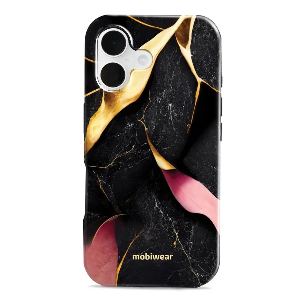 Odolný obal Mobiwear Elite Pro - Apple iPhone 16 - EP35E Černý a zlatavý mramor