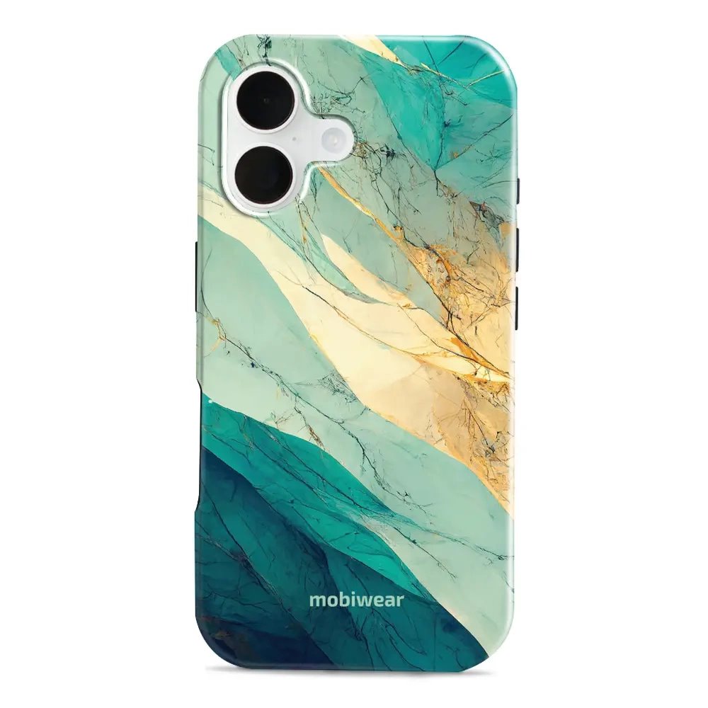 Odolný obal Mobiwear Elite Pro - Apple iPhone 16 - EP37E Zlatavý a zelenkavý mramor