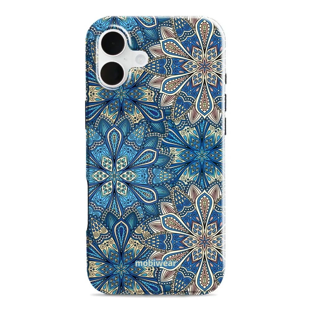 Odolný obal Mobiwear Elite Pro - Apple iPhone 16 Plus - E108E Modré mandala květy