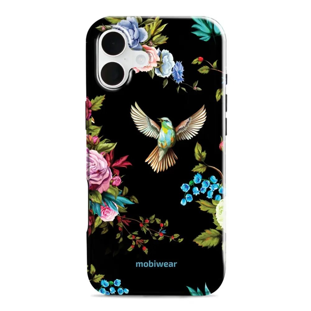 Odolný obal Mobiwear Elite Pro - Apple iPhone 16 Plus - ED09E Ptáček a květy