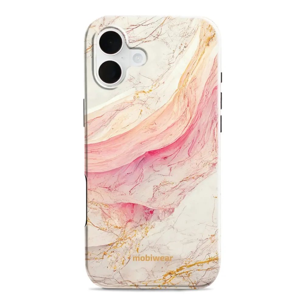 Odolný obal Mobiwear Elite Pro - Apple iPhone 16 Plus - EP32E Růžový a zlatavý mramor