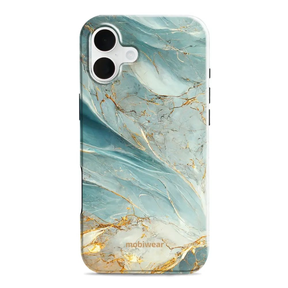 Odolný obal Mobiwear Elite Pro - Apple iPhone 16 Plus - EP34E Zelenkavý a zlatavý mramor