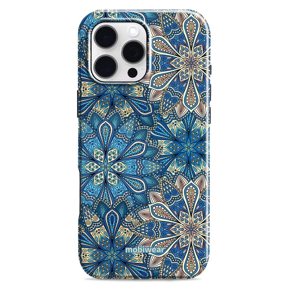 Odolný obal Mobiwear Elite Pro - Apple iPhone 16 Pro Max - E108E Modré mandala květy