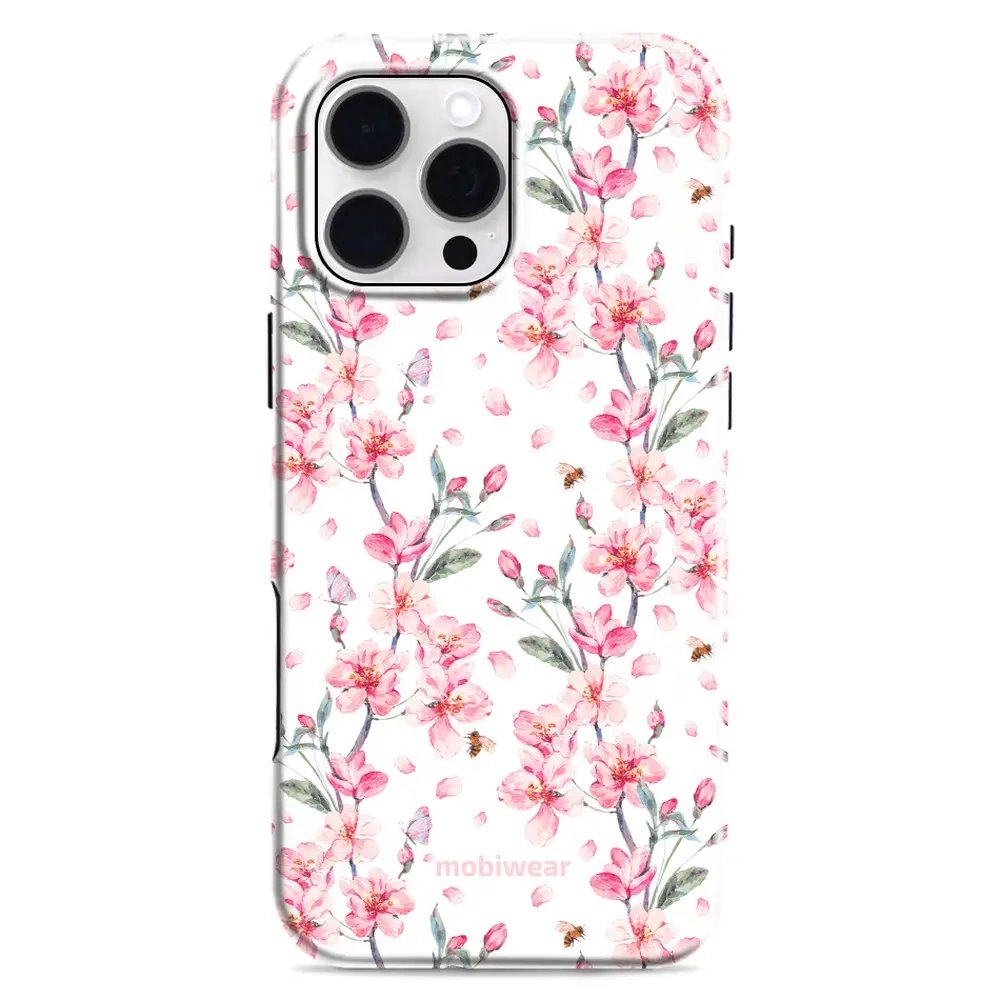 Odolný obal Mobiwear Elite Pro - Apple iPhone 16 Pro Max - E124E Růžové květy