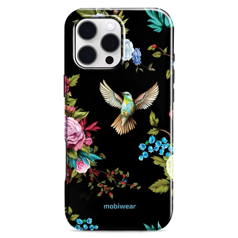 Odolný obal Mobiwear Elite Pro - Apple iPhone 16 Pro Max - ED09E Ptáček a květy