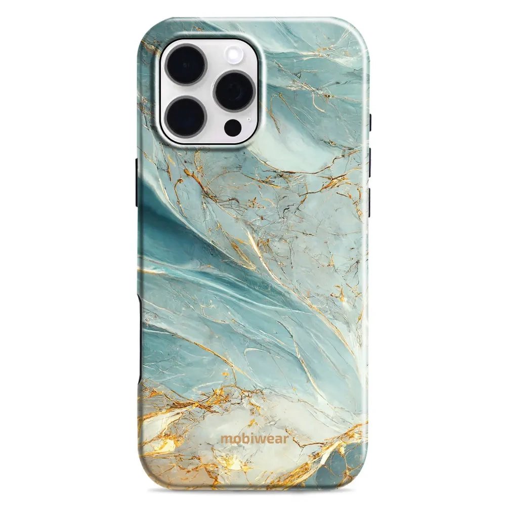 Odolný obal Mobiwear Elite Pro - Apple iPhone 16 Pro Max - EP34E Zelenkavý a zlatavý mramor