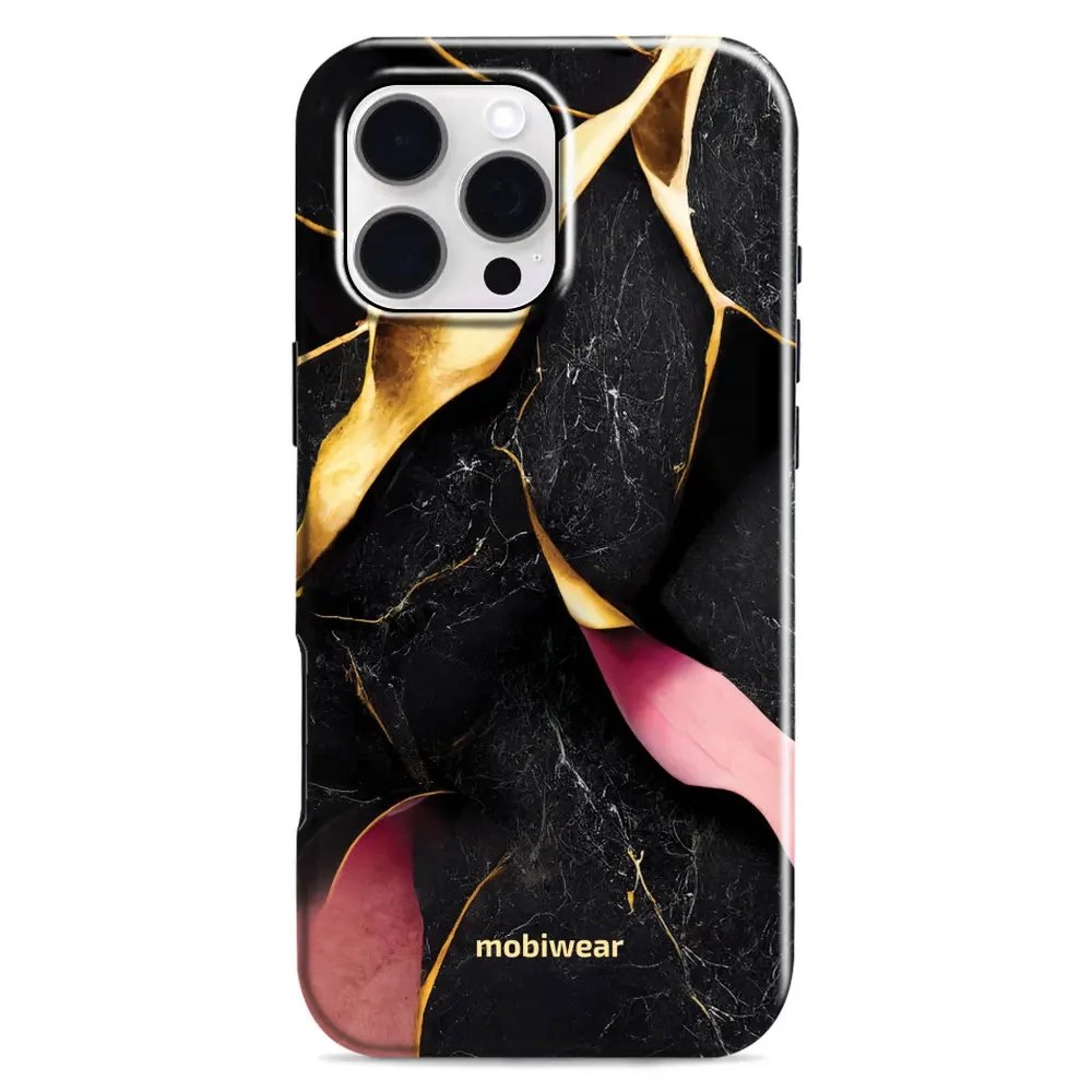 Odolný obal Mobiwear Elite Pro - Apple iPhone 16 Pro Max - EP35E Černý a zlatavý mramor