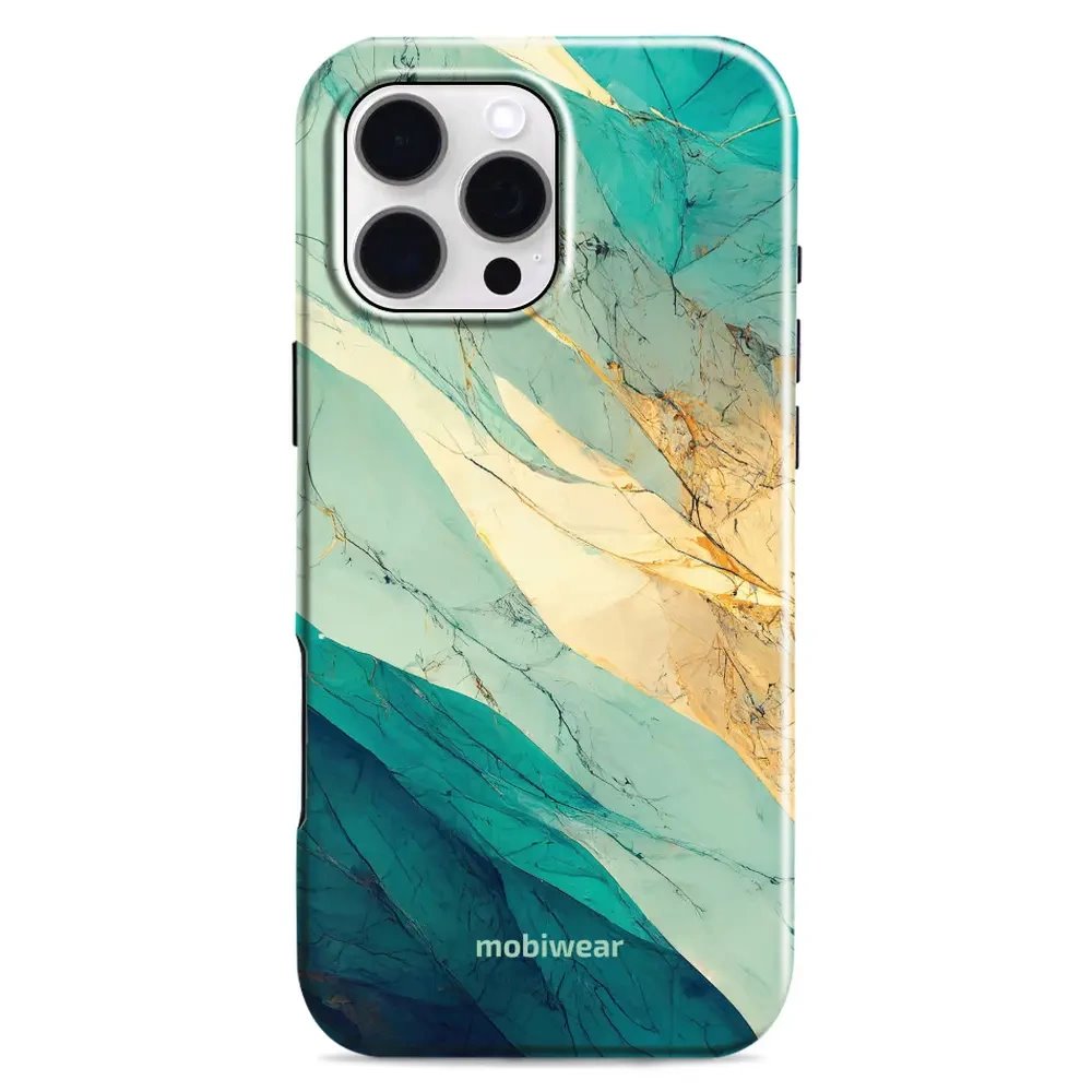 Odolný obal Mobiwear Elite Pro - Apple iPhone 16 Pro Max - EP37E Zlatavý a zelenkavý mramor
