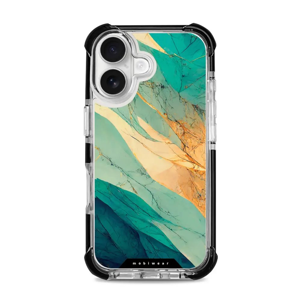 Odolný obal Mobiwear MagSafe Elite Bumper - Apple iPhone 16 - D018D Zlatavý a zelenkavý mramor