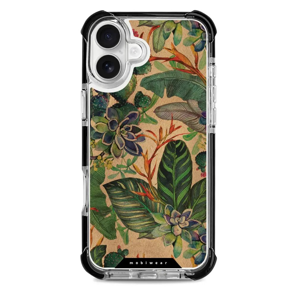 Odolný obal Mobiwear MagSafe Elite Bumper - Apple iPhone 16 Plus - D013D Sukulenty