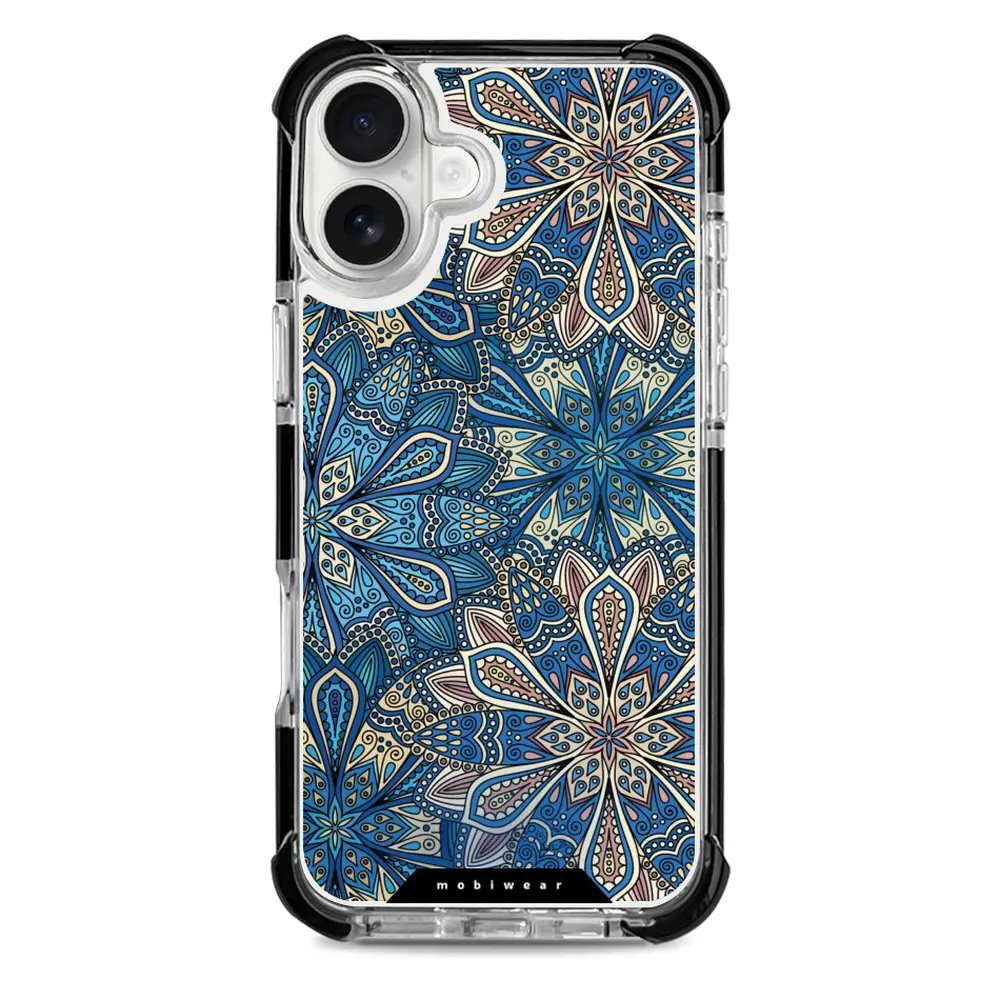 Odolný obal Mobiwear MagSafe Elite Bumper - Apple iPhone 16 Plus - D015D Modré mandala květy