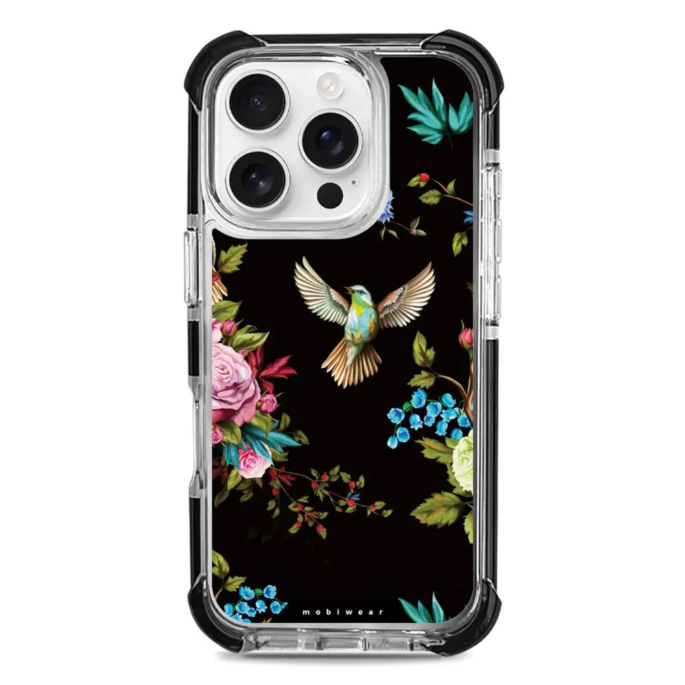 Odolný obal Mobiwear MagSafe Elite Bumper - Apple iPhone 16 Pro - D007D Ptáček a květy