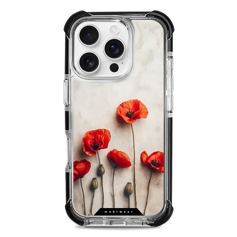 Odolný obal Mobiwear MagSafe Elite Bumper - Apple iPhone 16 Pro - D012D Vlčí máky