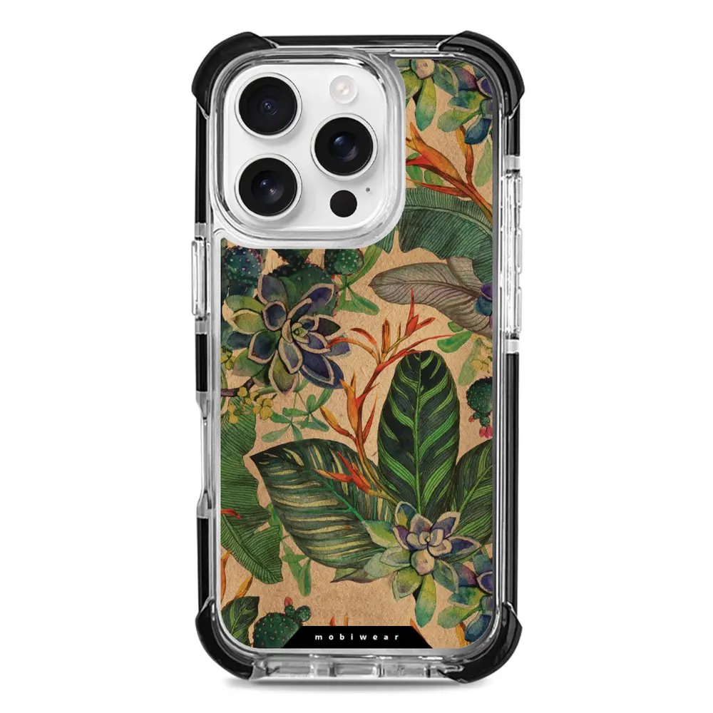 Odolný obal Mobiwear MagSafe Elite Bumper - Apple iPhone 16 Pro - D013D Sukulenty