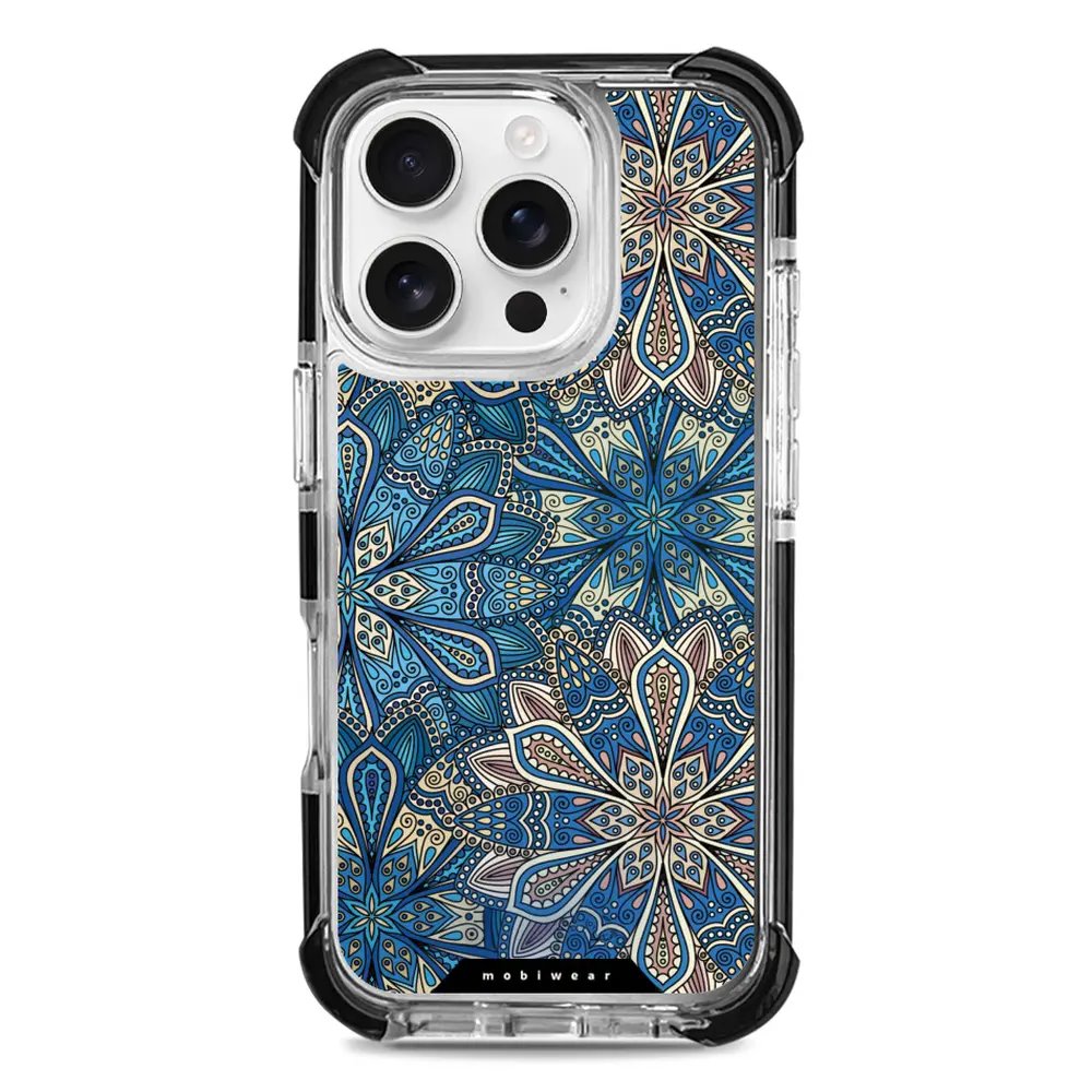 Odolný obal Mobiwear MagSafe Elite Bumper - Apple iPhone 16 Pro - D015D Modré mandala květy