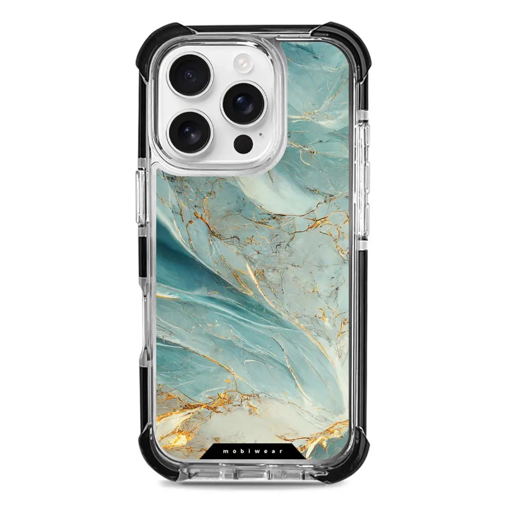 Odolný obal Mobiwear MagSafe Elite Bumper - Apple iPhone 16 Pro - D016D Zelenkavý a zlatavý mramor