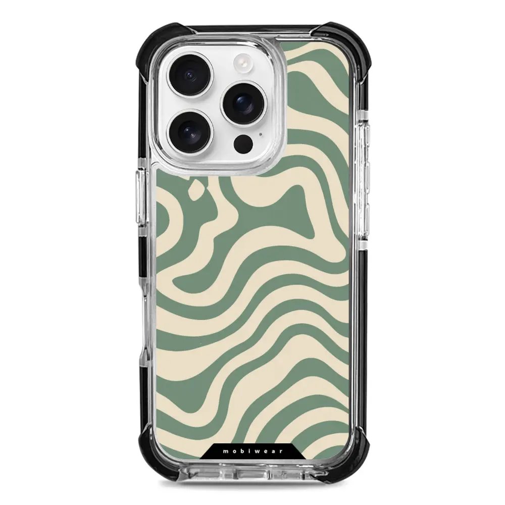 Odolný obal Mobiwear MagSafe Elite Bumper - Apple iPhone 16 Pro - DA57D Zelené a béžové zkrouceniny