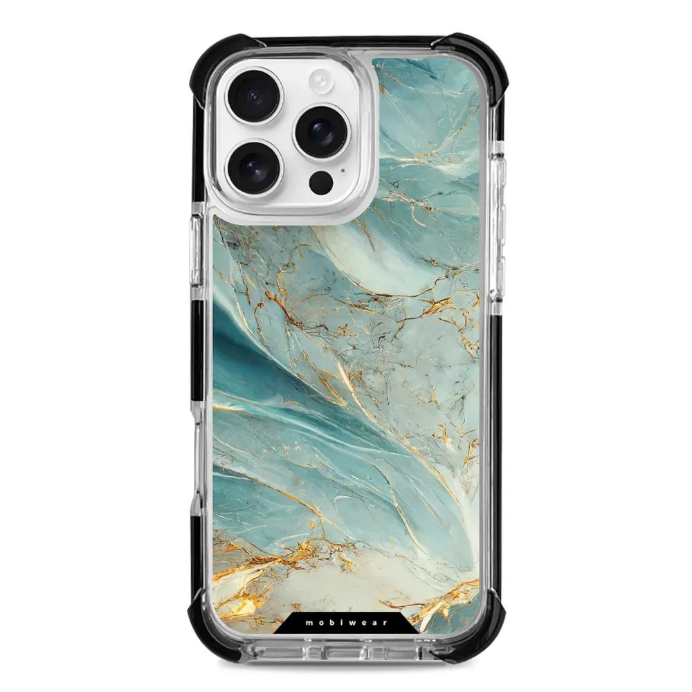 Odolný obal Mobiwear MagSafe Elite Bumper - Apple iPhone 16 Pro Max - D016D Zelenkavý a zlatavý mramor