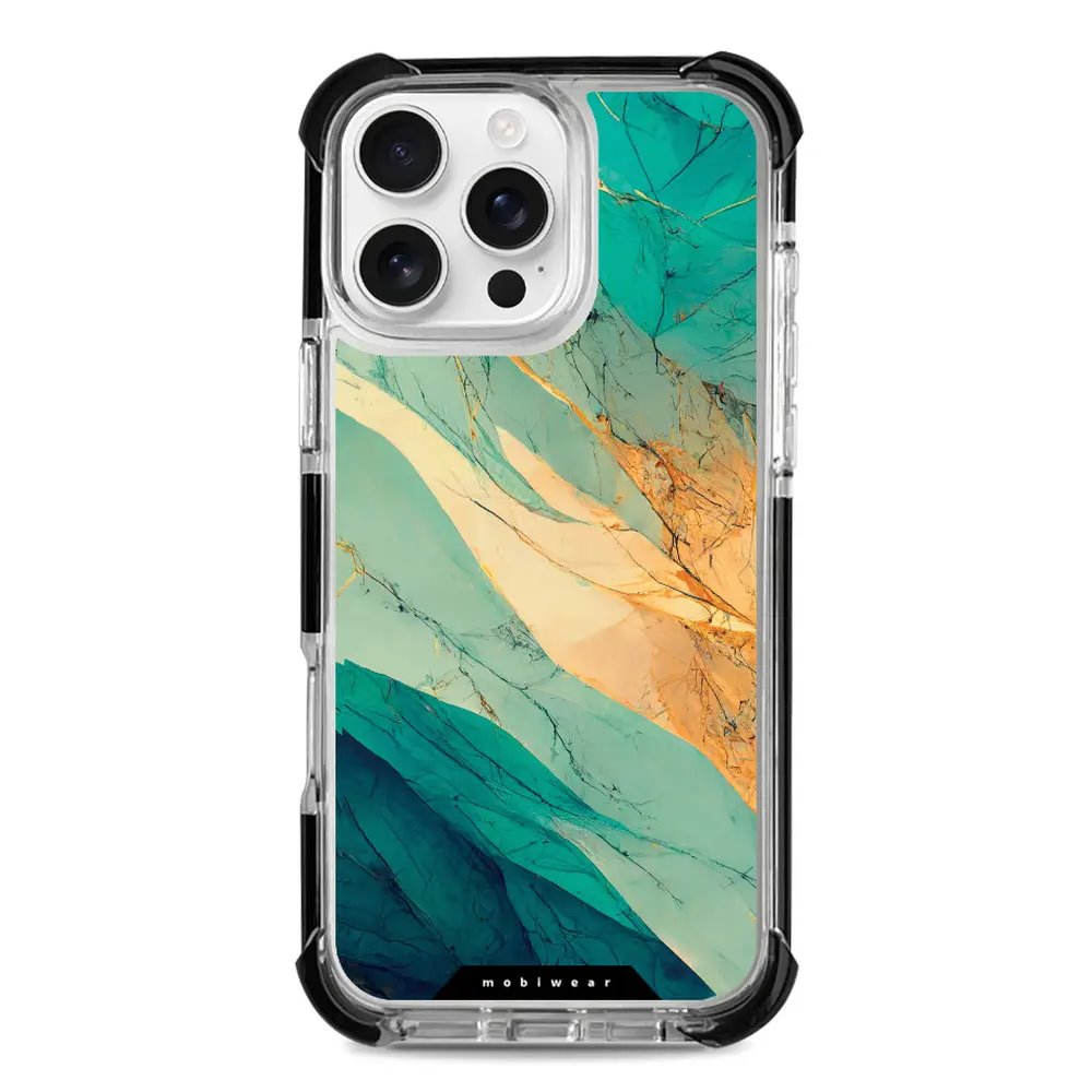 Odolný obal Mobiwear MagSafe Elite Bumper - Apple iPhone 16 Pro Max - D018D Zlatavý a zelenkavý mramor