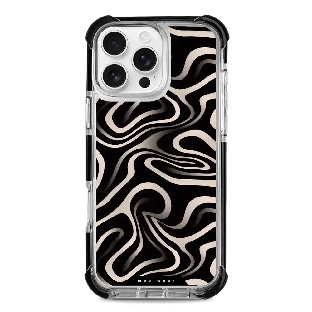 Odolný obal Mobiwear MagSafe Elite Bumper - Apple iPhone 16 Pro Max - DA63D Vlnky a linky