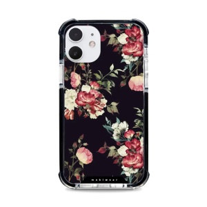 Odolný obal Mobiwear MagSafe Elite Bumper - Apple iPhone 12 - D003D Růže na černé