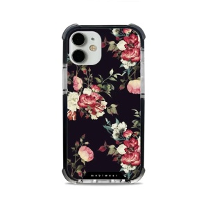 Odolný obal Mobiwear MagSafe Elite Bumper - Apple iPhone 12 Mini - D003D Růže na černé