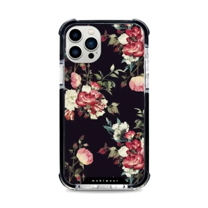 Odolný obal Mobiwear MagSafe Elite Bumper - Apple iPhone 12 Pro - D003D Růže na černé