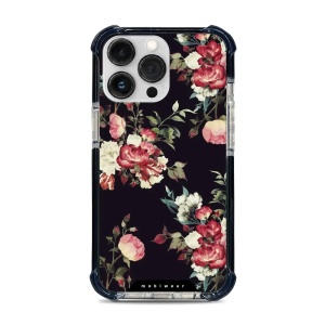 Odolný obal Mobiwear MagSafe Elite Bumper - Apple iPhone 13 Pro - D003D Růže na černé