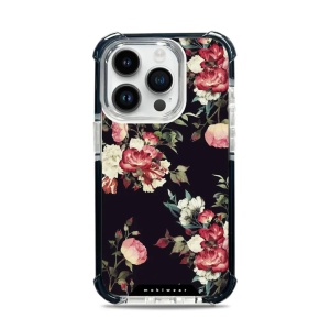 Odolný obal Mobiwear MagSafe Elite Bumper - Apple iPhone 14 Pro - D003D Růže na černé
