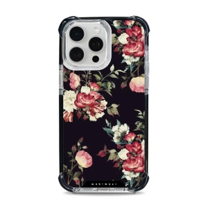 Odolný obal Mobiwear MagSafe Elite Bumper - Apple iPhone 15 Pro Max - D003D Růže na černé