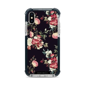 Odolný obal Mobiwear MagSafe Elite Bumper - Apple iPhone X / XS - D003D Růže na černé