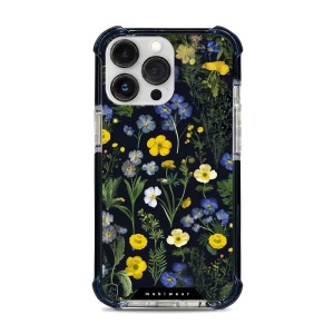 Odolný obal Mobiwear MagSafe Elite Bumper - Apple iPhone 13 Pro - D004D Kvítky v černé