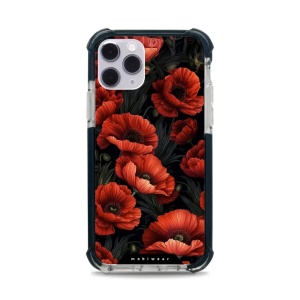 Odolný obal Mobiwear MagSafe Elite Bumper - Apple iPhone 11 Pro - D006D Temné červené květy