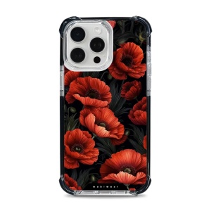 Odolný obal Mobiwear MagSafe Elite Bumper - Apple iPhone 15 Pro Max - D006D Temné červené květy