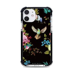 Odolný obal Mobiwear MagSafe Elite Bumper - Apple iPhone 12 - D007D Ptáček a květy