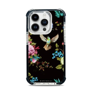 Odolný obal Mobiwear MagSafe Elite Bumper - Apple iPhone 14 Pro - D007D Ptáček a květy
