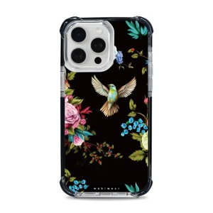 Odolný obal Mobiwear MagSafe Elite Bumper - Apple iPhone 15 Pro Max - D007D Ptáček a květy - VÝPRODEJ