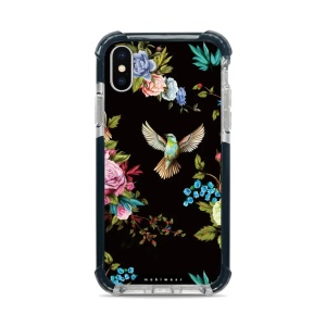 Odolný obal Mobiwear MagSafe Elite Bumper - Apple iPhone X / XS - D007D Ptáček a květy