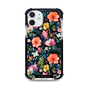 Ultimátní odolný kryt Mobiwear MagSafe Elite Bumper pro Apple iPhone 12 - D009D Pestré kvítky - TROCHU POSUNUTÝ POTISK