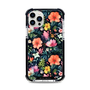 Odolný obal Mobiwear MagSafe Elite Bumper - Apple iPhone 12 Pro - D009D Pestré kvítky