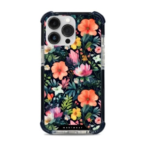 Odolný obal Mobiwear MagSafe Elite Bumper - Apple iPhone 13 Pro - D009D Pestré kvítky