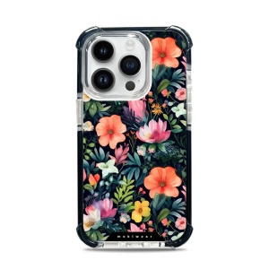 Odolný obal Mobiwear MagSafe Elite Bumper - Apple iPhone 14 Pro - D009D Pestré kvítky