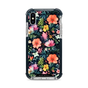 Odolný obal Mobiwear MagSafe Elite Bumper - Apple iPhone X / XS - D009D Pestré kvítky